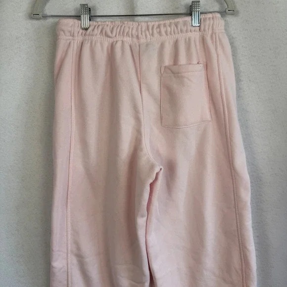 Pink Wide Leg Sweatpants Drawstring Joggers Fleece Medium Loungewear Baggy - Picture 6 of 10